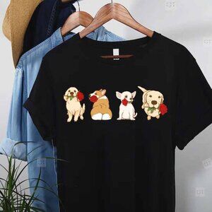 Valentines Dogs Tshirt Dog Valentine Tee Shirt Matching Couple Shirts